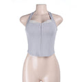 Damen figurbetontes Bustier-Top mit Spitzenakzenten