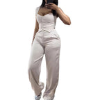 Damen Figurbetonter Jumpsuit mit tailliertem Schnitt und Knopfleiste R&B