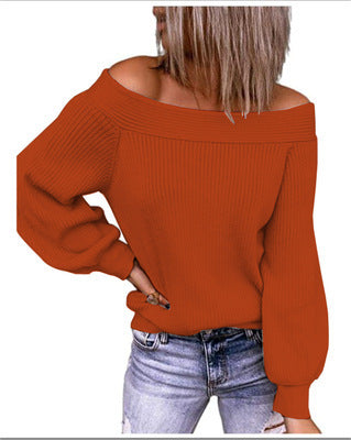 Damen Off-Shoulder Strickpullover R&B