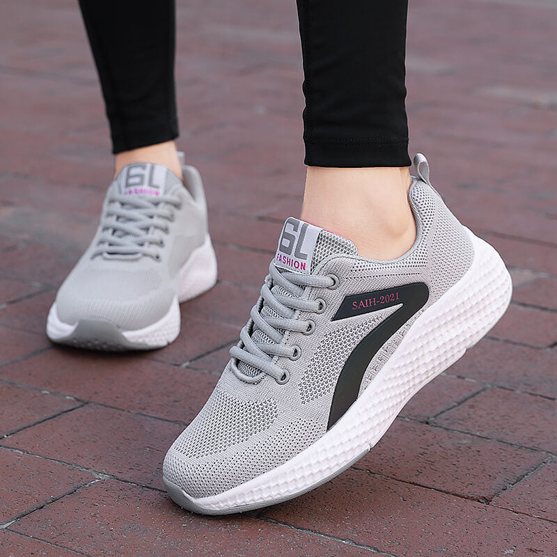 Damen nan nahtloser Strick-Sneaker mit elastischem Einstieg, Waben-Zwischensohle und anatomischem Komfortfußbett R&B