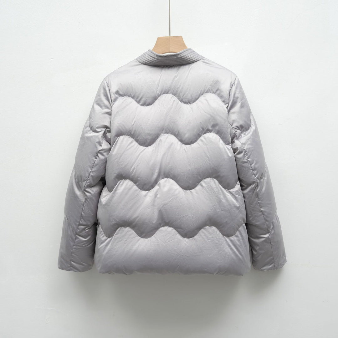 Damen Voluminöse Steppjacke mit Taillenzug und eleganter Struktur R&B
