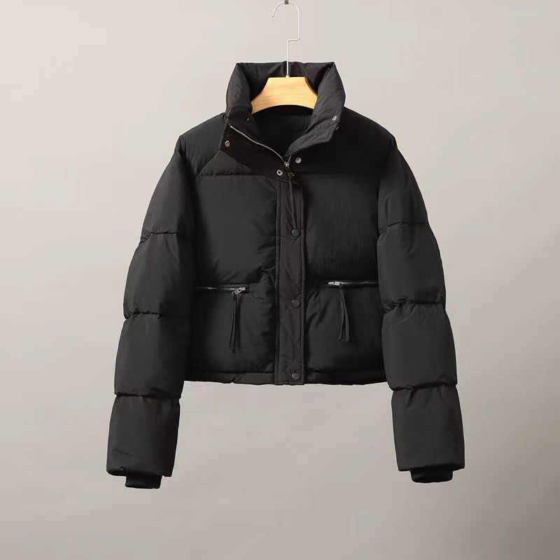 Damen gesteppte Winterjacke mit hohem Kragen und praktischen Taschen R&B