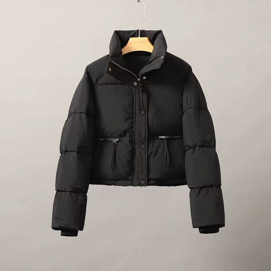 Damen gesteppte Winterjacke mit hohem Kragen und praktischen Taschen R&B