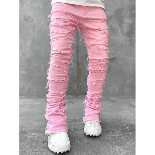 Herren lässige Ripped Jeans im modischen Schnitt R&B