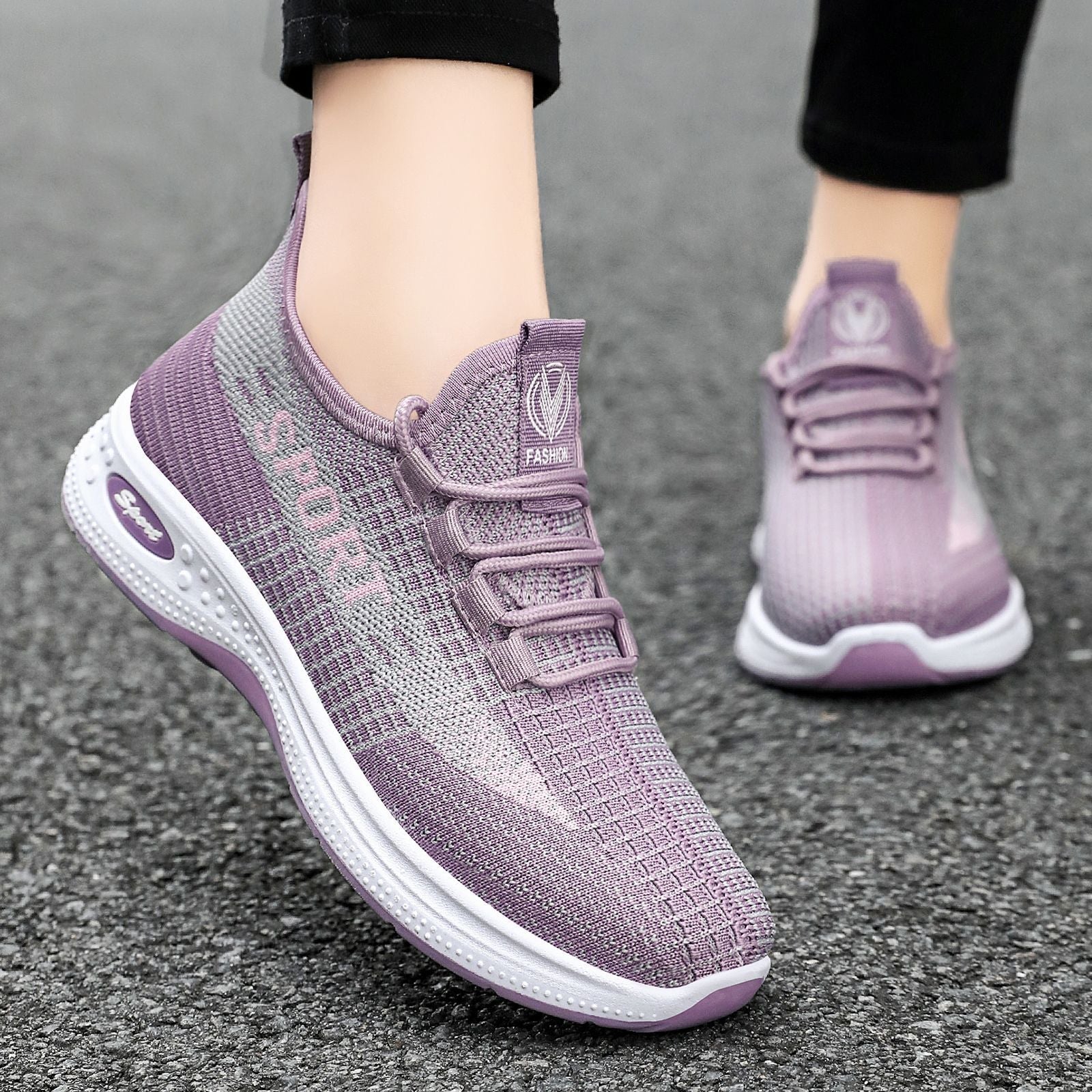 Damen Freizeitliche Sport-Sneaker mit atmungsaktivem Mesh-Obermaterial und flexibler Sohle R&B