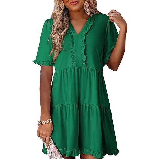 Damen luftiges Sommerkleid mit Rüschendetails R&B