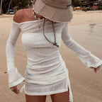 Damen verspieltes Freizeitkleid mit angeschnittenen Ärmeln R&B