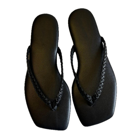 Damen Designer Zehentrenner mit geflochtenem Riemen R&B
