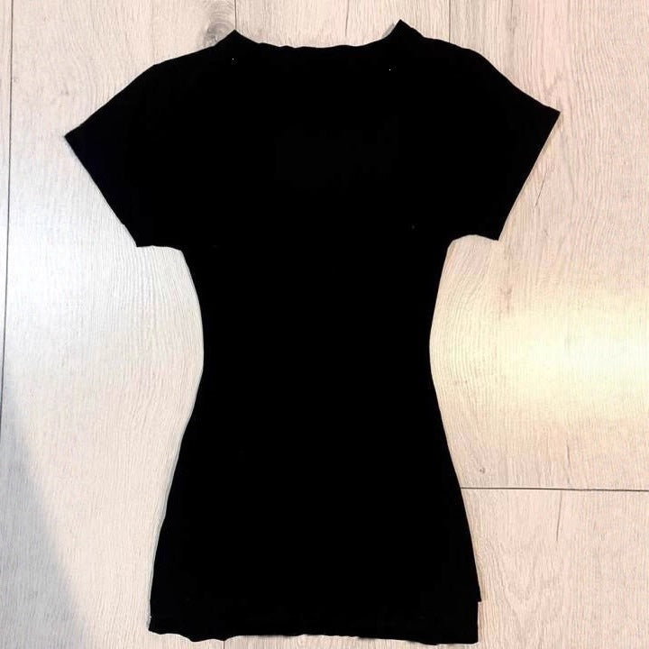 Damen T-Shirt mit aufwendigem Kreuz-Design und Strass-Akzenten R&B