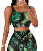 Damen Crop Top und Midikleid Set R&B