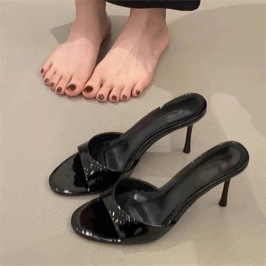Damen elegante Mules mit feinem Absatz R&B