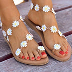 Damen Zehentrenner-Sandalen mit floralen Details und ergonomischem Fußbett R&B