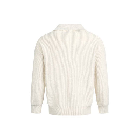 Damen Eleganter Strickpullover mit modernem Kragen und feinem Rippstrick R&B