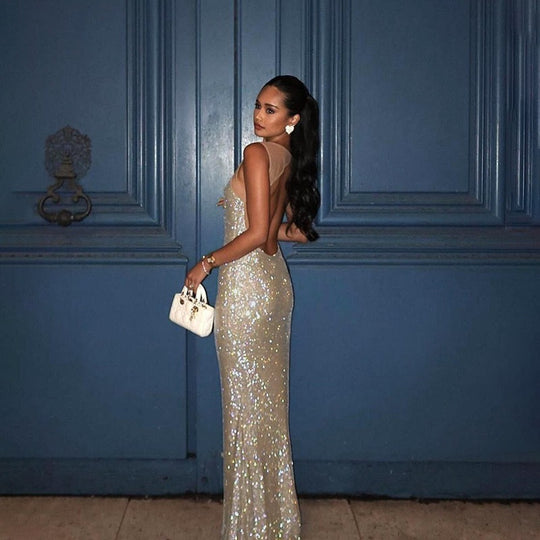 Damen Glamouröses Abendkleid mit glitzernden Applikationen R&B