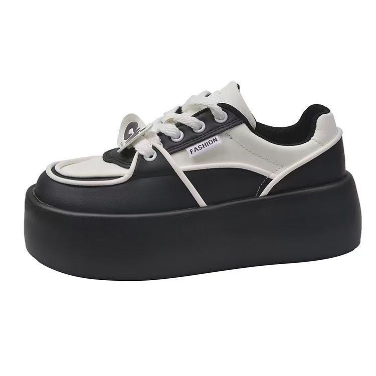 Damen modische Plateau Sneakers mit eleganten Ziernähten und dämpfender Sohle R&B