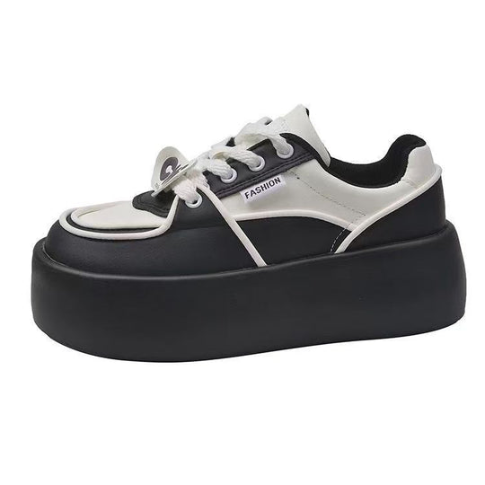 Damen modische Plateau Sneakers mit eleganten Ziernähten und dämpfender Sohle R&B