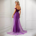Damen Glamouröses Abendkleid mit schimmerndem Glitzer und Tüllakzenten R&B
