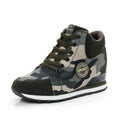 Damen Sportliche High-Top Sneakers mit Camouflage-Muster