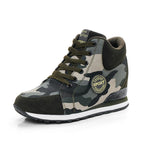 Damen Sportliche High-Top Sneakers mit Camouflage-Muster