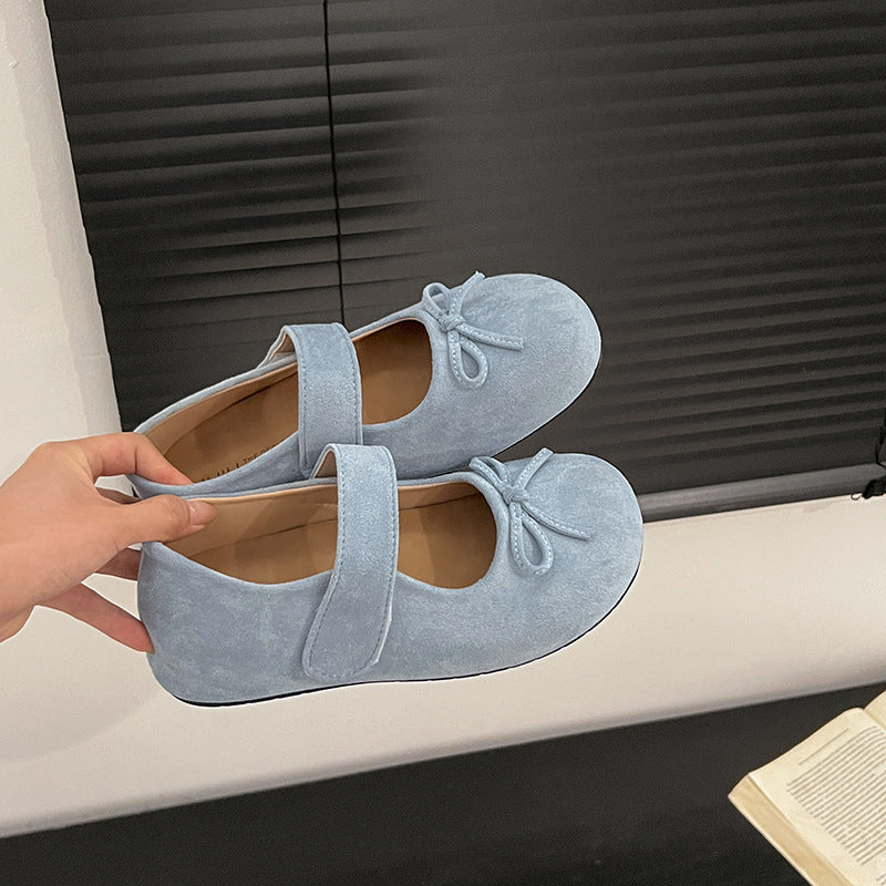 Damen Ballerinas mit praktischem Klettverschluss und verspieltem Schleifendetail R&B
