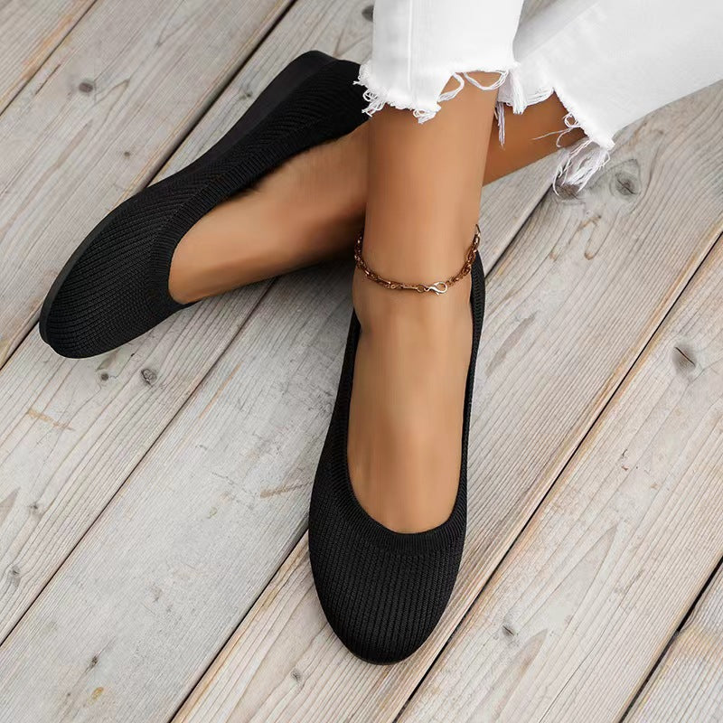 Damen bequeme Ballerinas aus elastischem GewR&Be mit formschöner Sohle R&B