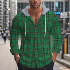 Herren Hemd mit Kapuze aus kariertem Stoff und modischen Details R&B
