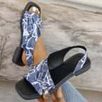 Damen Sandalen mit modischem Denim-Design und komfortablem Fußbett R&B