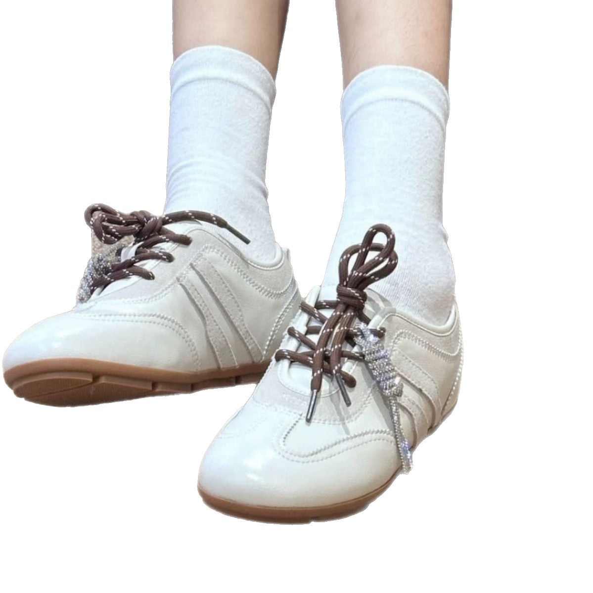 Damen Sportliche Lederfreizeitschuhe mit flexiblem Schnürsystem R&B