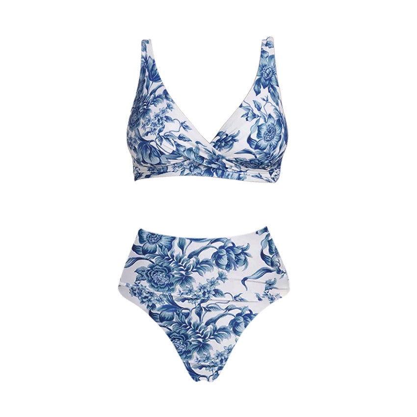Damen Hoch tailliertes Bikiniset mit floralem Design R&B