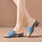 Damen Elegante Mules mit glänzendem Absatz