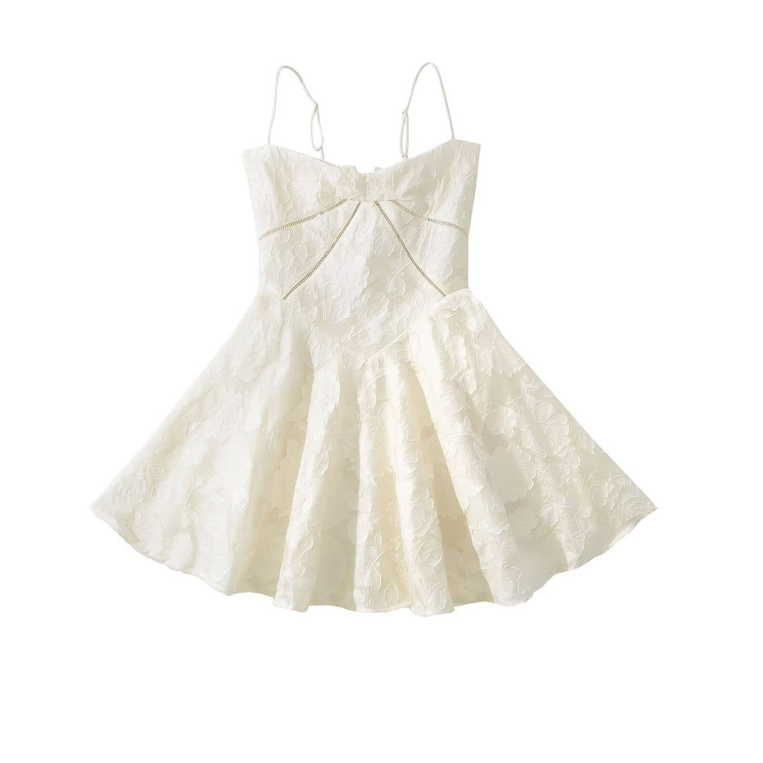 Damen Kleid mit floralem Spitzenmuster und verstellbaren Trägern R&B