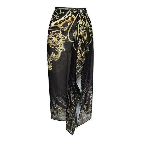 Damen Einteiler Badeanzug mit elegantem Design und passendem Wickeltuch R&B