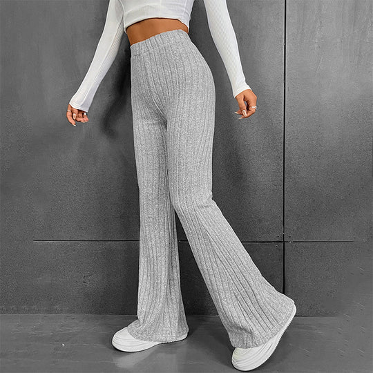 Damen lässige Flared-Hosen aus hochwertigen Strickmaterialien R&B