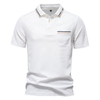 Herren Poloshirt mit modernem Streifenakzent und samtweichem Gewe