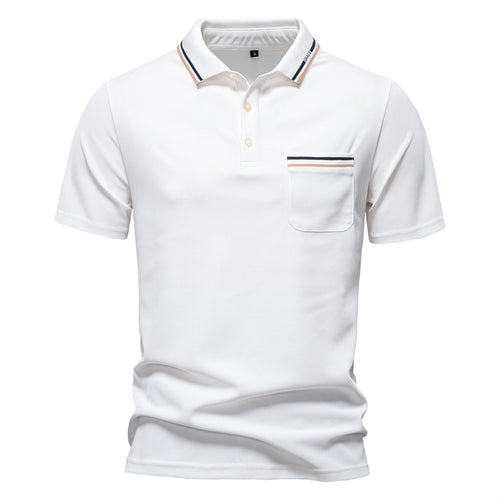 Herren Poloshirt mit modernem Streifenakzent und samtweichem Gewebe R&B