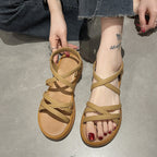 Damen bequeme Riemensandalen mit elastischem Fersenriemen