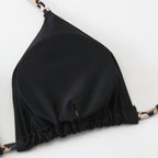 Damen Triangel-Bikini-Set mit kreativem Bindesystem und hohem Beinausschnitt R&B