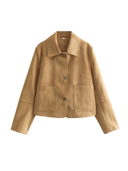 Damen Dünne Wildlederjacke R&B