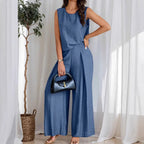 Damen weiches Oberteil und elegante weite Hose R&B