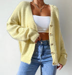Damen Strickcardigan kuschelig mit dekorativen Knöpfen