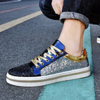 Damen Modische Sneakers mit funkelnder Oberflächenstruktur und stilvollen Akzenten R&B
