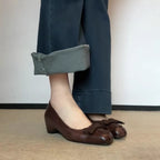 Damen Ballerinas mit dekorativer Schleifenapplikation und elegantem Absatz R&B
