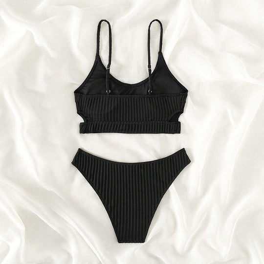 Damen Sportliches Bikiniset mit verstellbaren Trägern und feinstem Rippdesign R&B