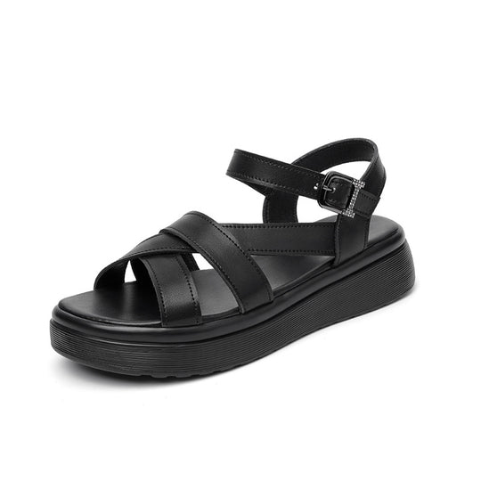 Damen Wedge-Sandaletten mit verstellbarem Fesselriemen und bequemer Sohle R&B