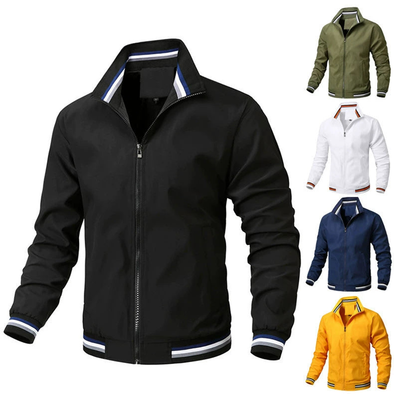 Herren modische Bomberjacke mit elastischen Bündchen R&B