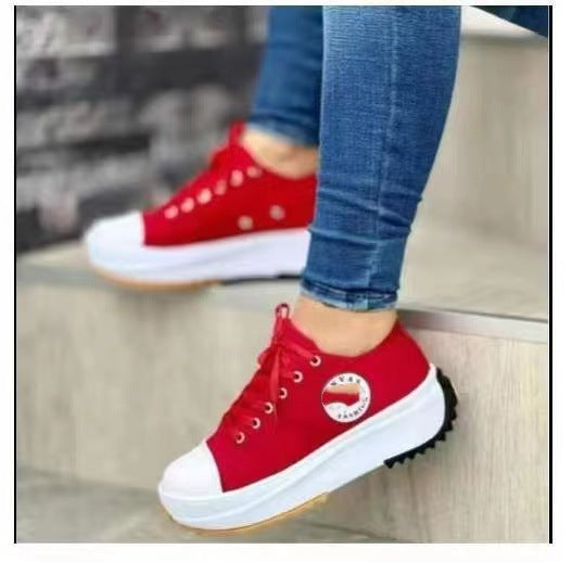Damen Sportliche Canvas Sneakers im urbanen Design mit Gummisohle R&B