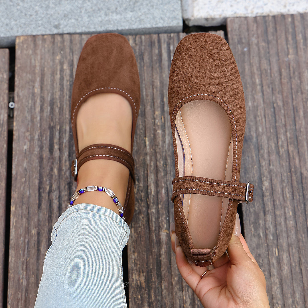 Damen Bequeme Ballerinas mit verstellbarem Riemchen R&B