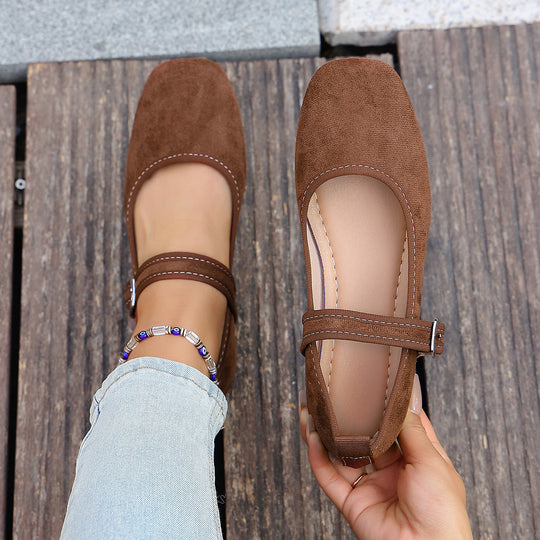 Damen Bequeme Ballerinas mit verstellbarem Riemchen R&B