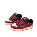Damen modische Sneakers mit dicker, gepolsterter Sohle und elastischen Schnürsenkeln