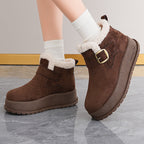 Damen Winterstiefel mit hochwertigem Fleece-Innenfutter und modischer Schnalle R&B